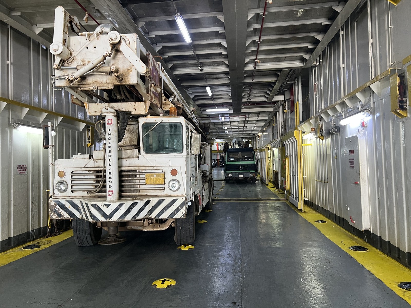 Drilldeck drilling rig being transported by ferry
